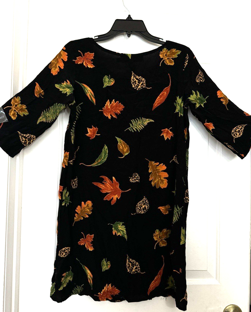 California Select Originals Black Dress w Fall Leaf Design XS/S